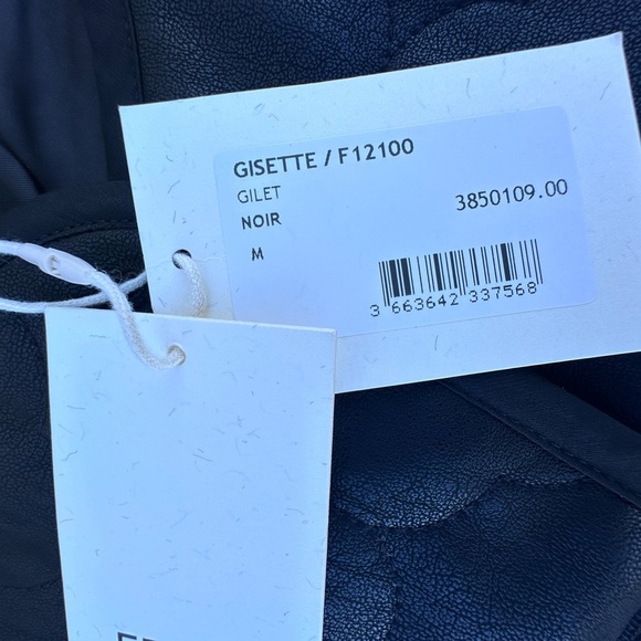 NEW FRNCH PARIS GISETTE/F12100 GILET NOIR MEDIUN WOMENS Black Quilted Vest - Picture 11 of 15